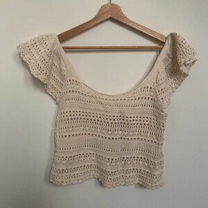 Cropped Crochet Tank Top, Size S